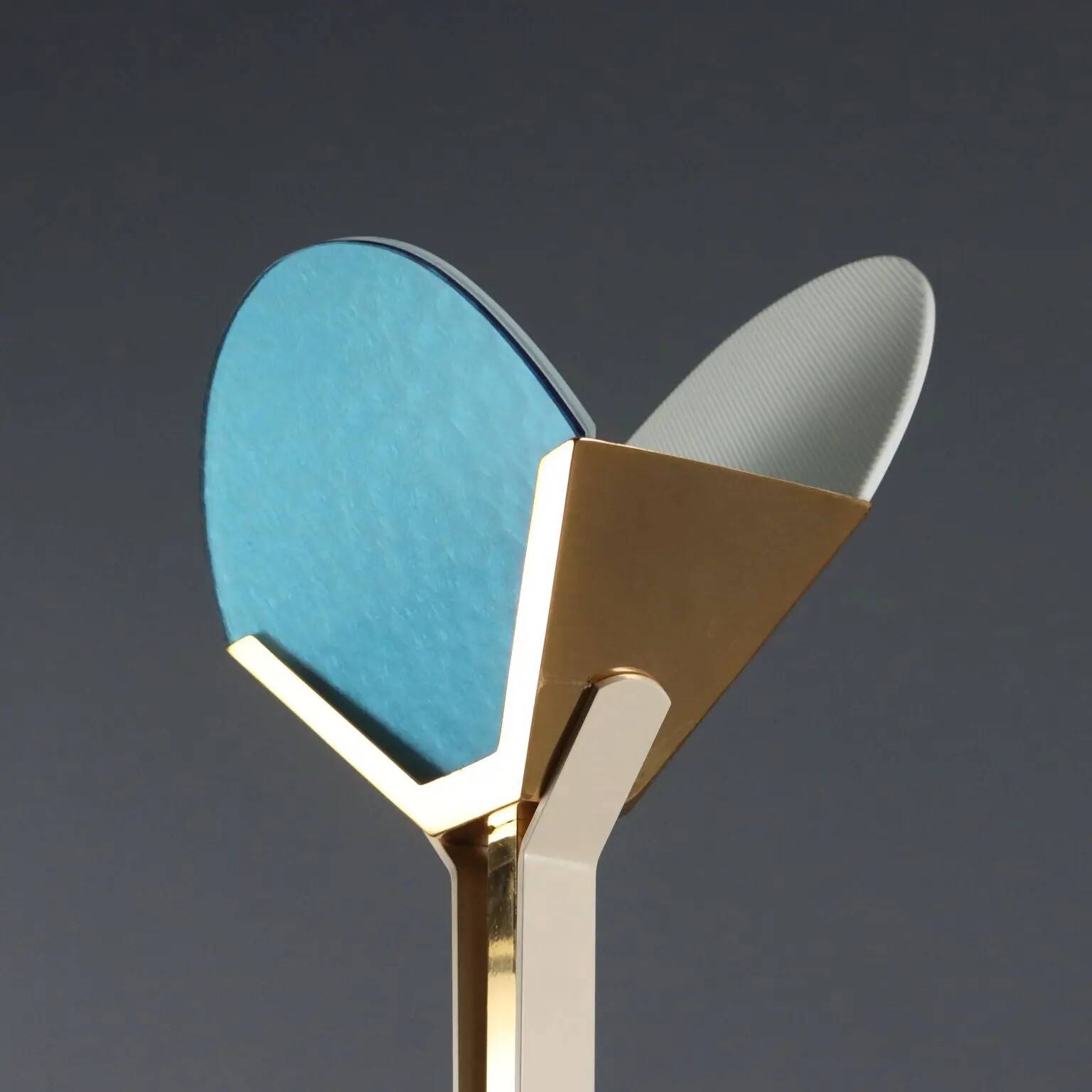 Vintage aluminium and glass floor lamp, Italian design, 1980s.