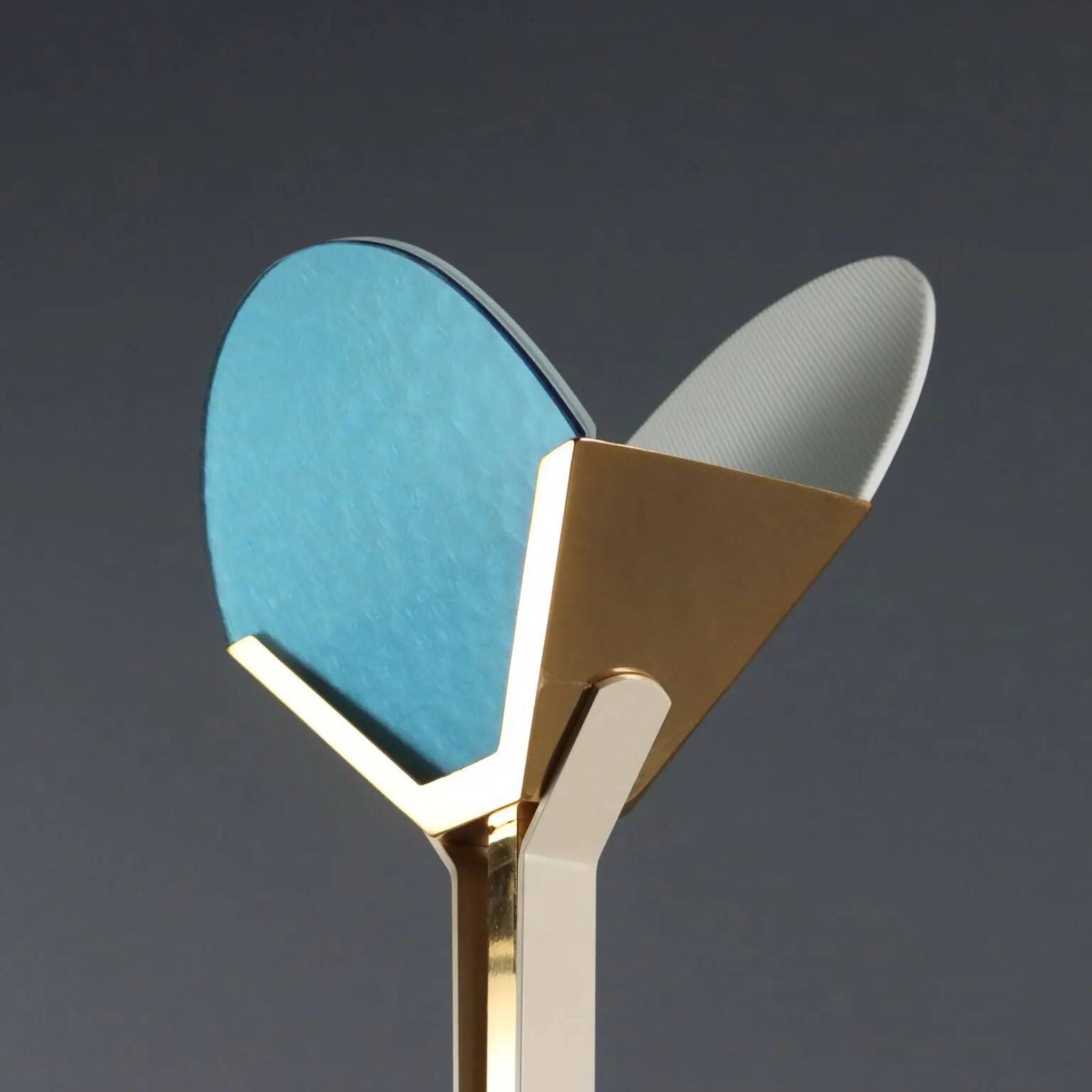 Vintage aluminium and glass floor lamp, Italian design, 1980s.