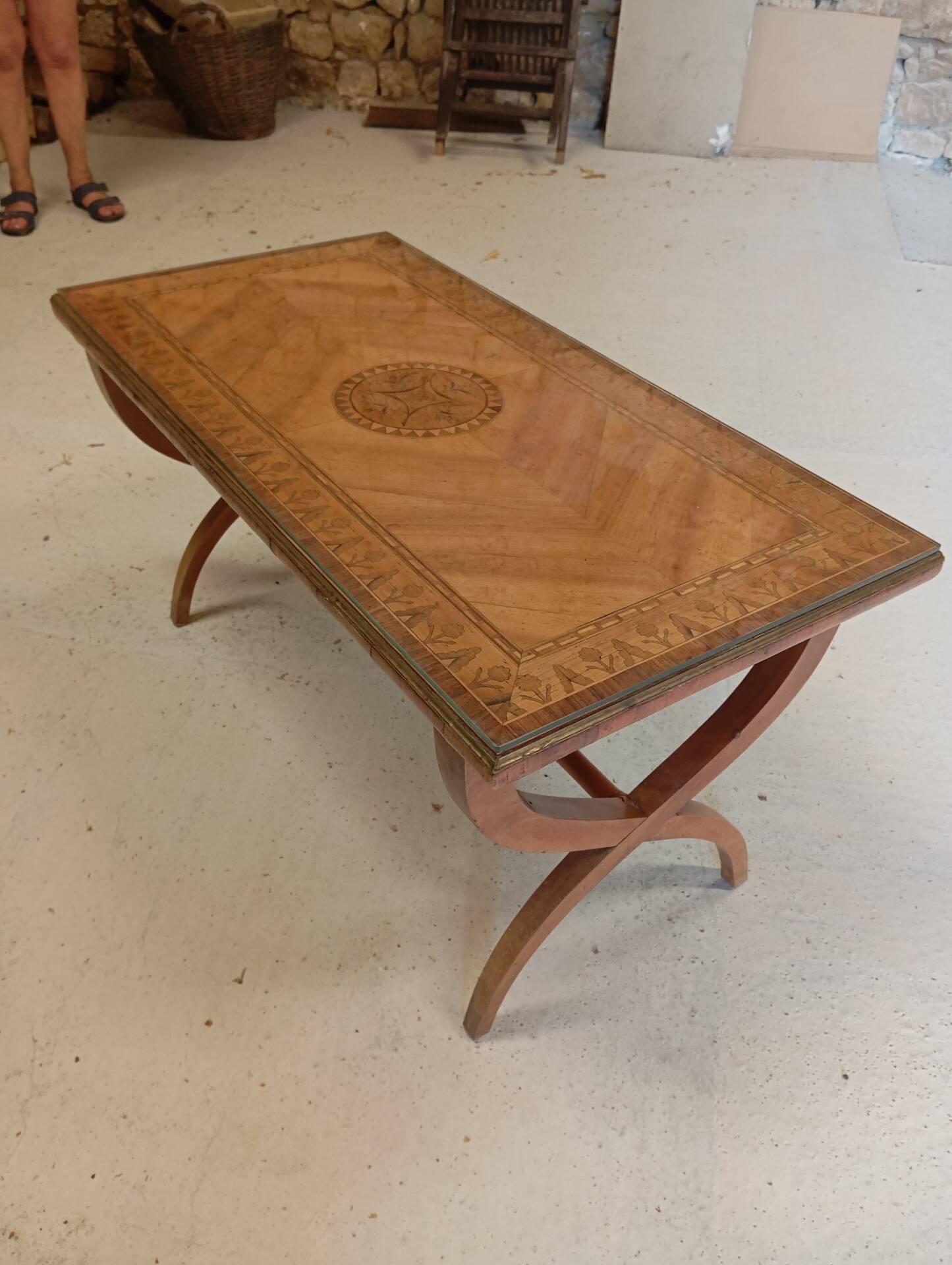 Neo-Classical / Directory Style Coffee Table in Marquetry