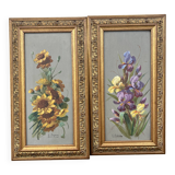 Gaston Corbier – Pair of floral paintings, oil on panel (63 cm)