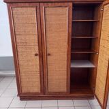 Maugrion Roche Bobois rattan wardrobe 1980