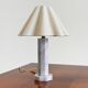 Vintage marble table lamp with linen shade