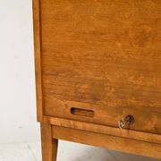 Antique Scandinavian filing cabinet, tambour archive cabinet, high-end, single, Sweden, 1960s