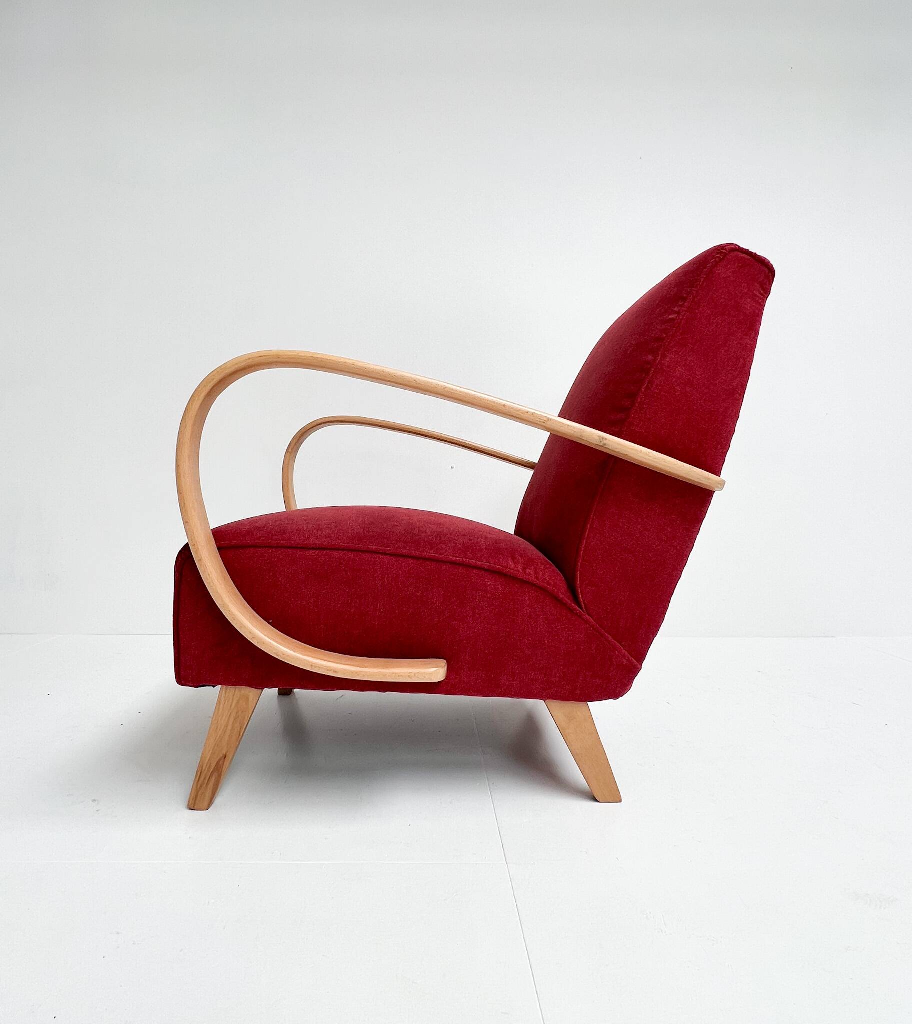 Renovated Jindrich Halabala armchair, 1950s