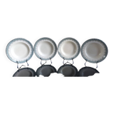 4 assiettes creuses en Terre de Fer Longwy modèle "Suzanne"