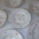 Sarreguemines 6 hollow plates decoration flowers and vintage gold
