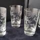 4 Verres à eau ou orangeade en verre gravé