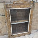 Old tribal wall display case in Burmese teak