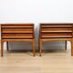 A pair of Vintage Mid-century style Lane 'Rhythm' bedside tables in walnut