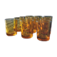 Set of 12 amber textured glass water glasses – Vintage 1970s