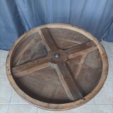 Walnut tripod pedestal table