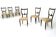 Set of Six Vintage Beech and Brass Dining Chairs with Goldenrod Fabric