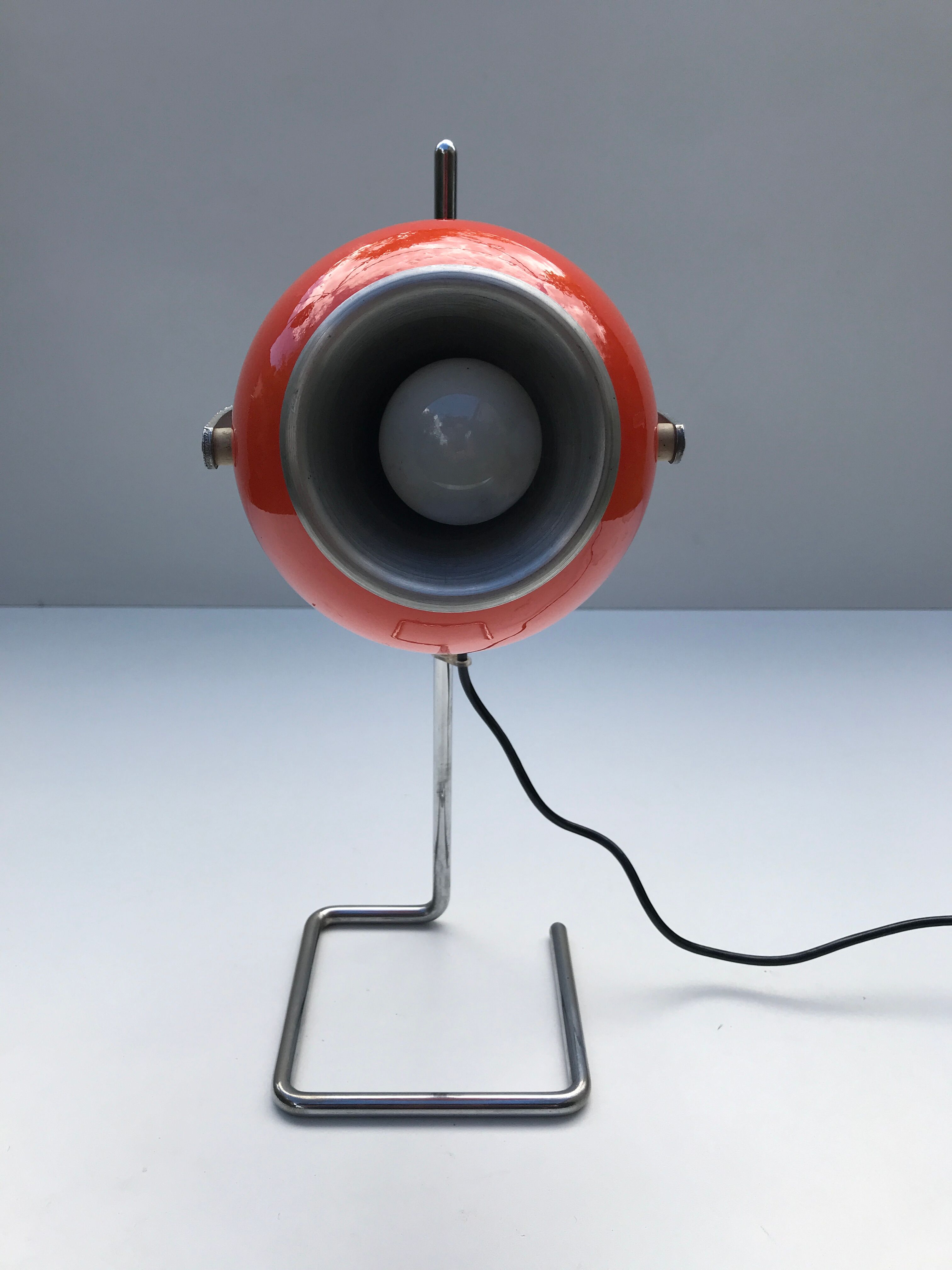 Lampe eye ball orange vintage années 70
