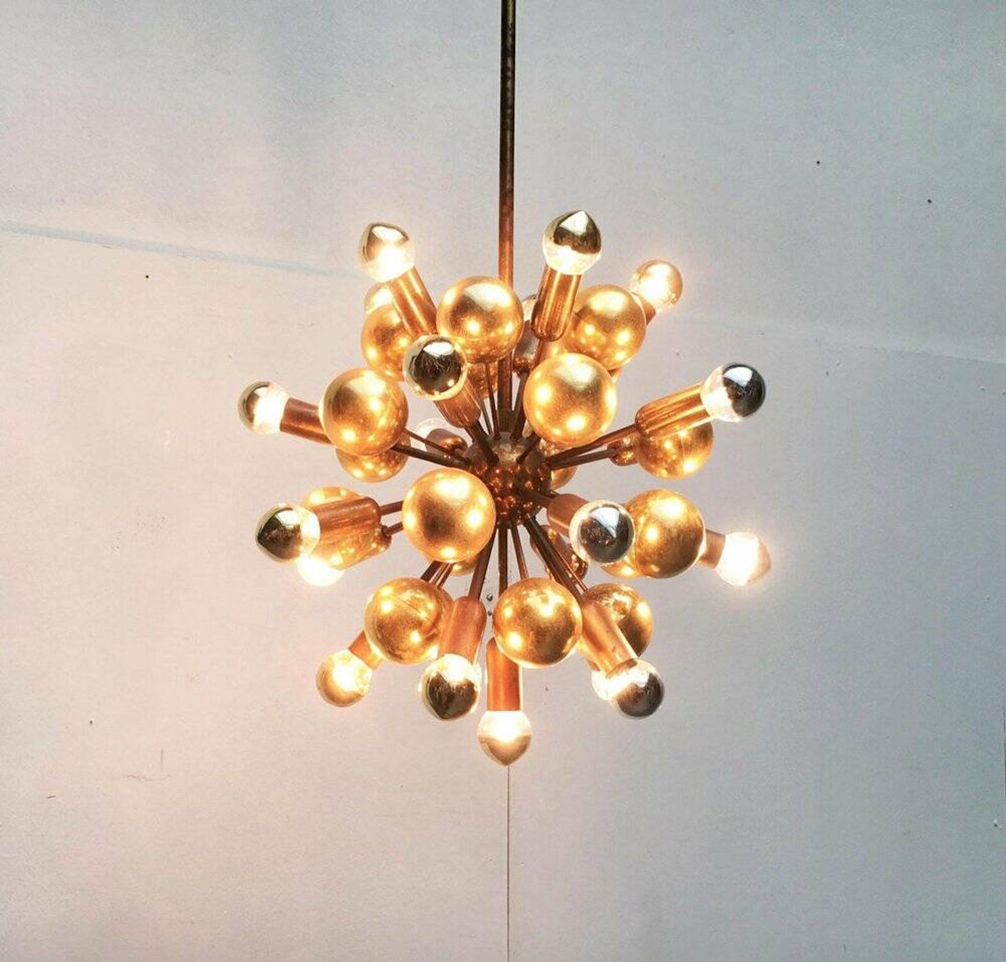 Atomic Brass Ceiling Suspension by Dorothee Becker for Cosack, 1970s.