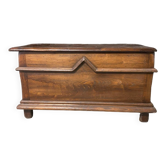 Banc ouvrant en bois ancien en chêne