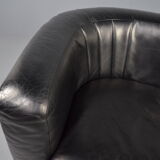 Zanotta 'Onda' 3-seater sofa in black leather