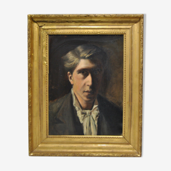Old painting character portrait young man