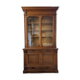 Old XL Napoleonic oak glass bookcase, 19th century