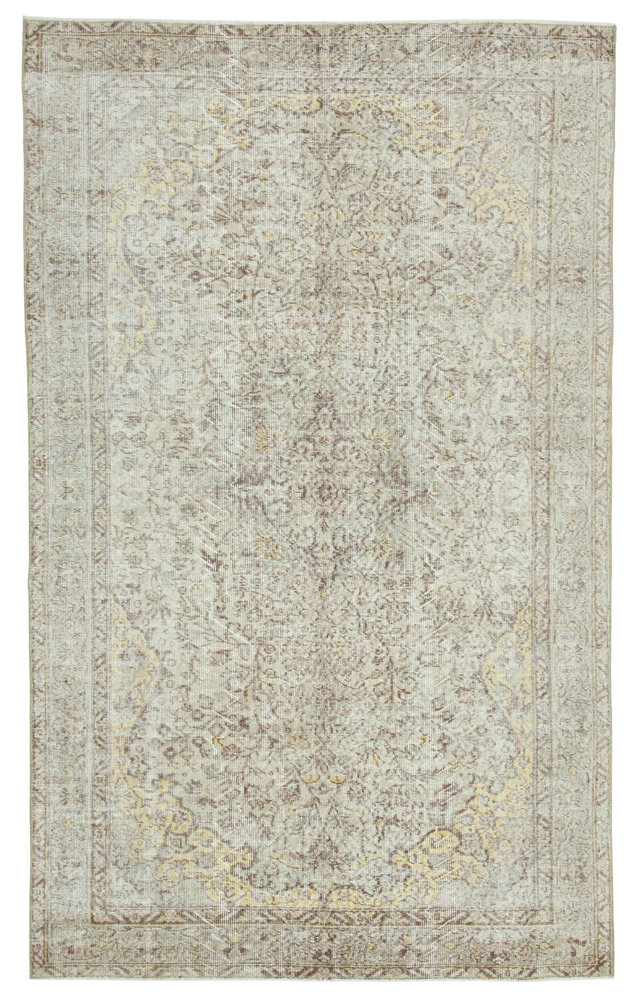 Handwoven antique anatolian beige rug 166 cm x 269 cm