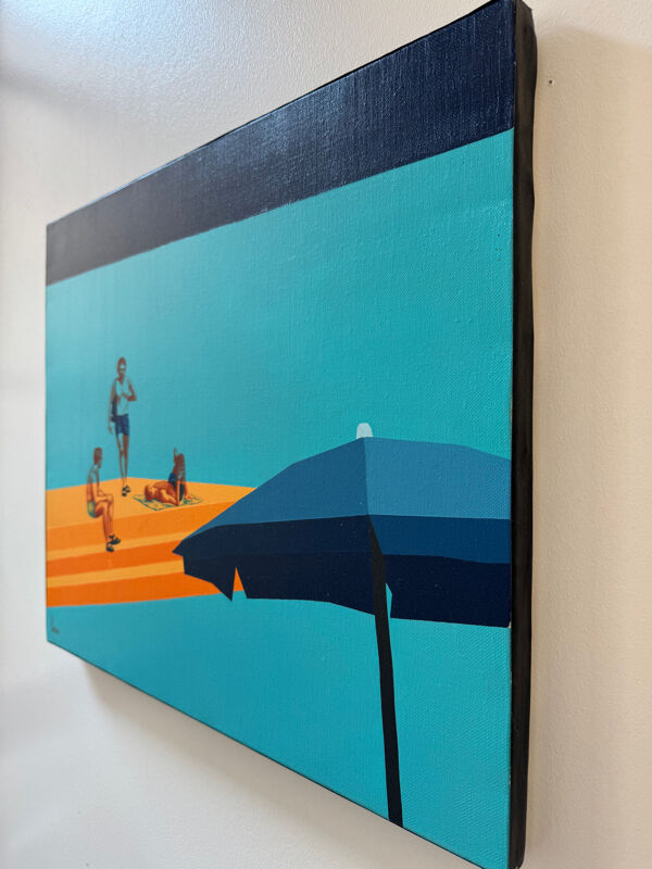Tableau « Plage Publique » Olivier Bour années 2000