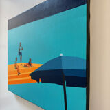 Painting "Public Beach" by Olivier Bour, 2000s