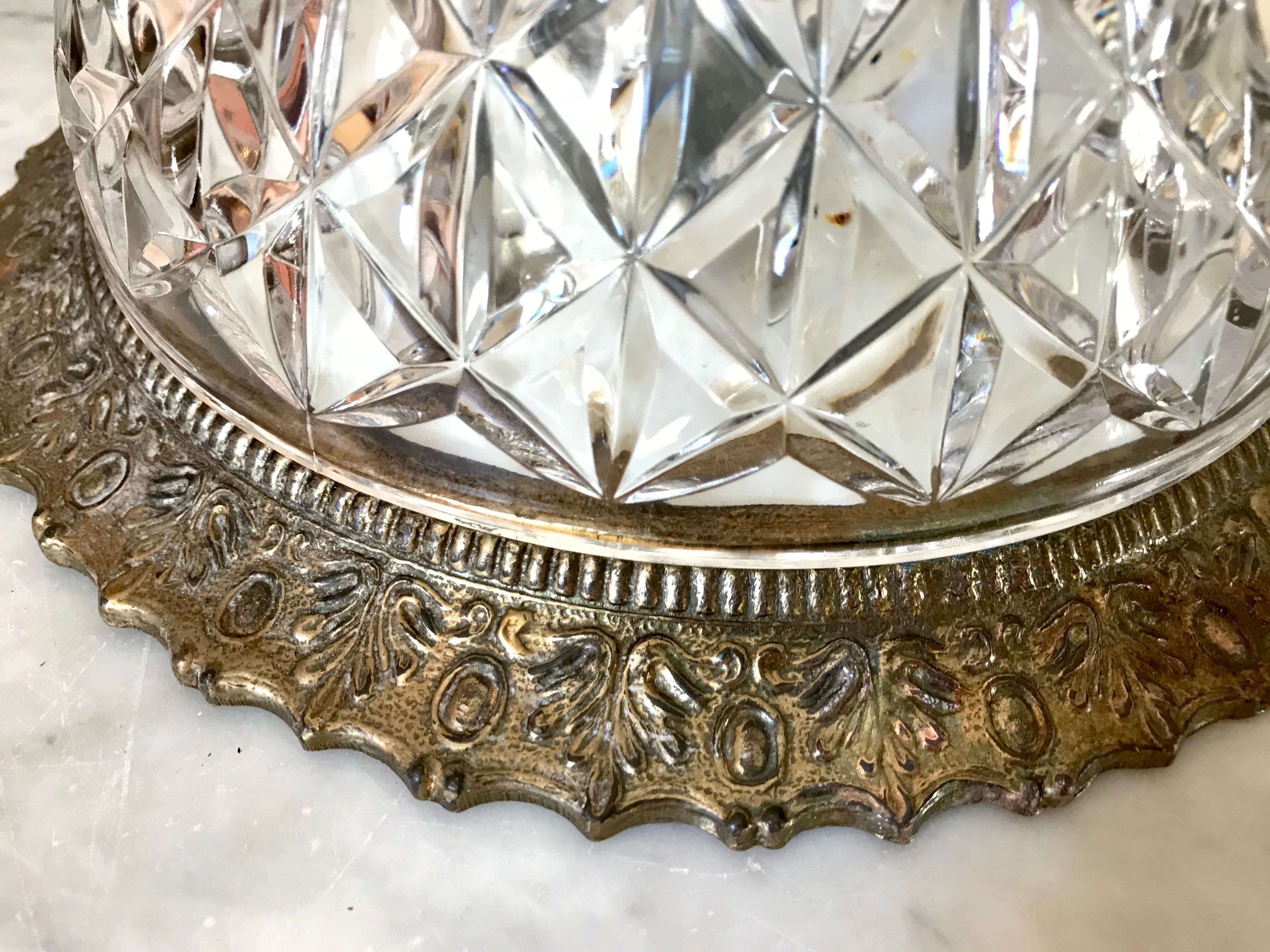 Early 20th century crystal ceiling light
