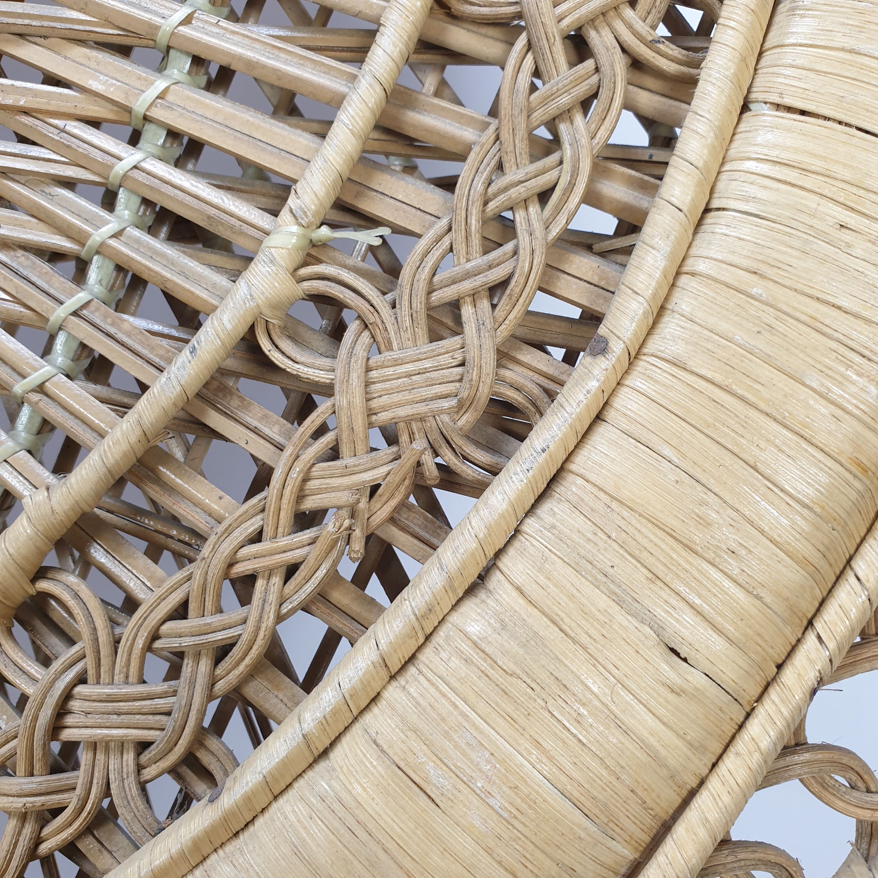 Emmanuelle in rattan and wicker armchair Italy 1960's