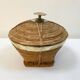 Vintage wicker and brass basket - 1970s