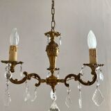 Chandelier with tassels and brass