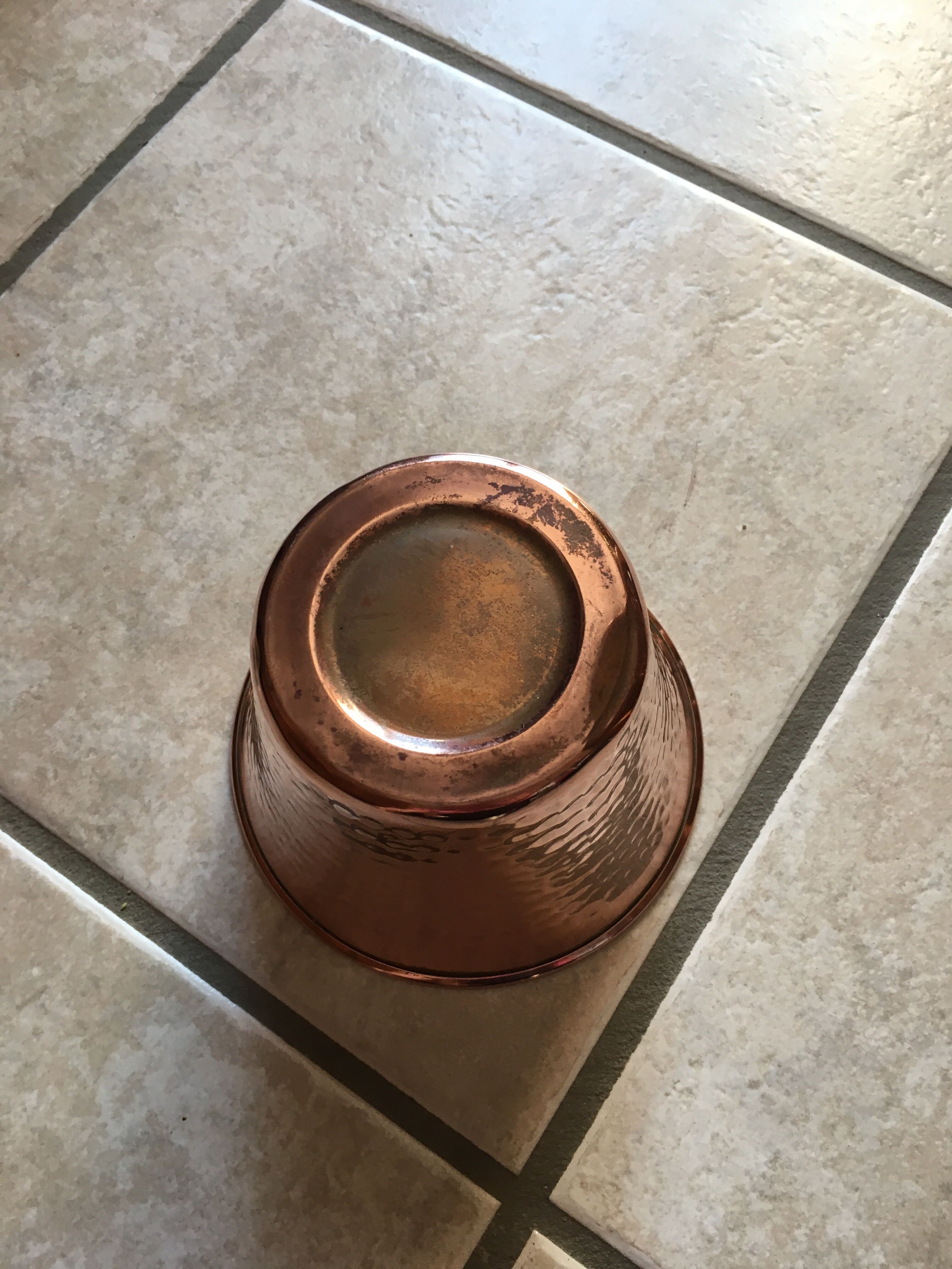 Hammered copper pot cover