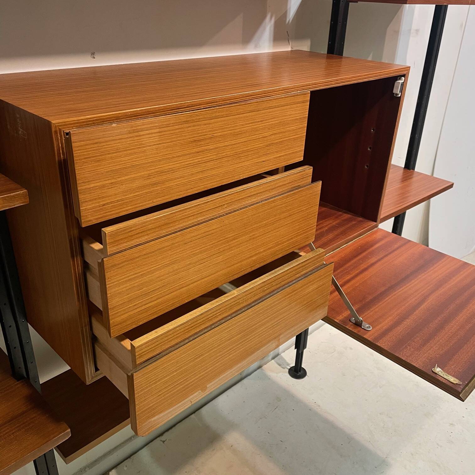 Wall Library or Floor/Ceiling in Light Walnut