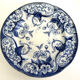 Round dish Creil Montereau white and blue bindweed