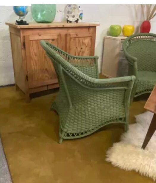 Paire de fauteuils rotin