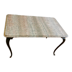 Table basse vintage marbre - laiton