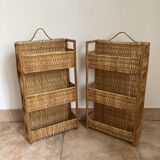 Vintage wicker wall shelf