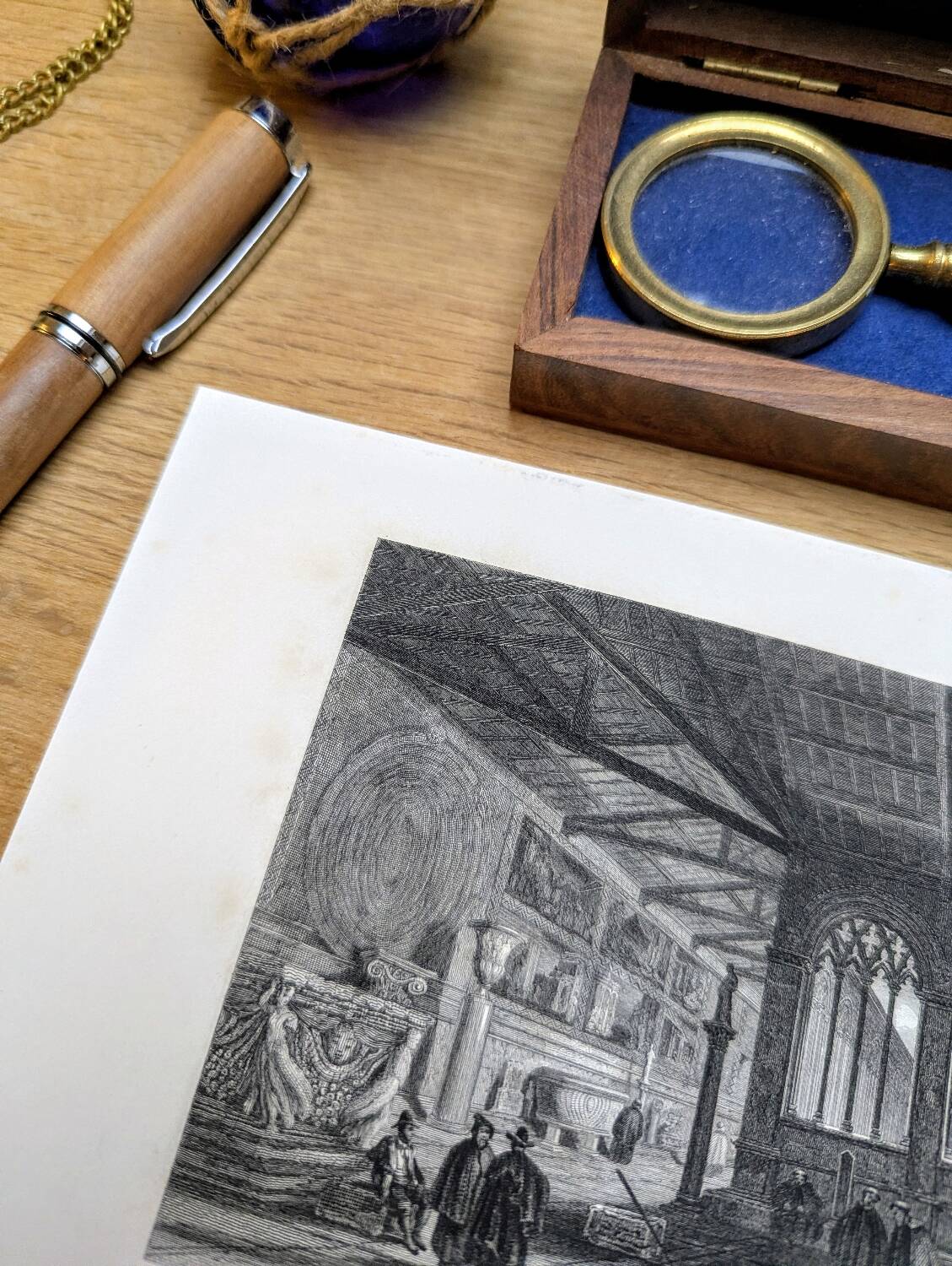 Camposanto, Pisa, old engraving, printed in 1841.