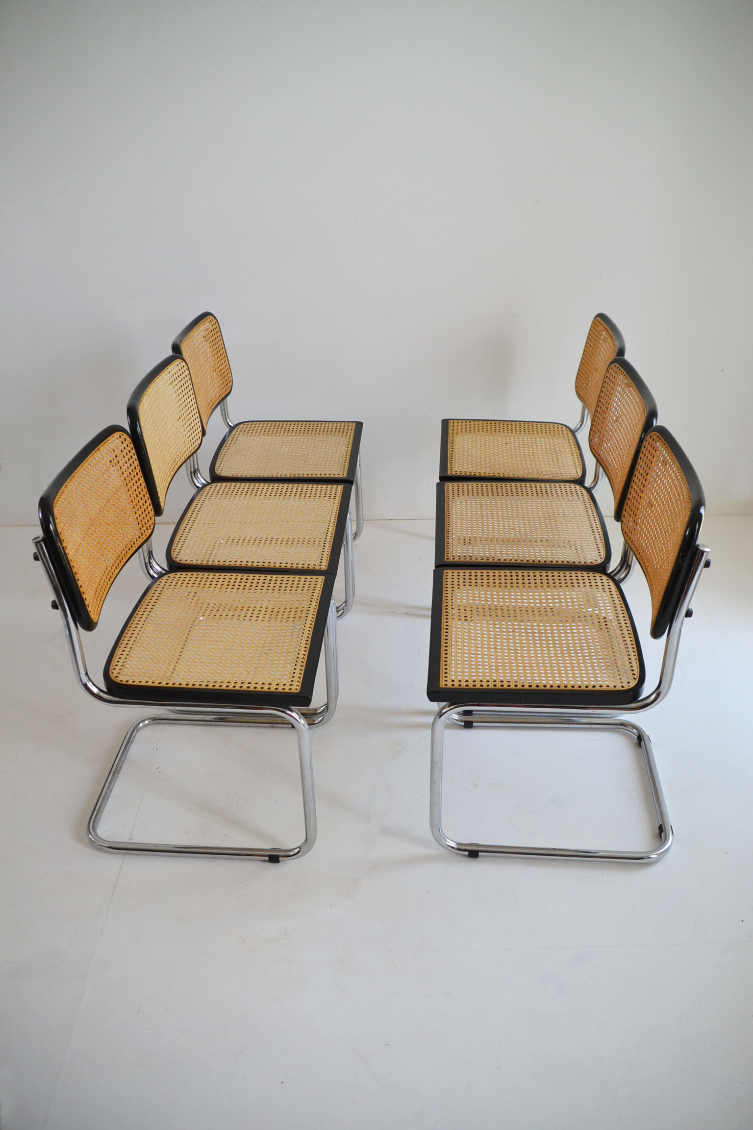 Suite of 6 chairs by Marcel Breuer Cesca B32, made in Italy