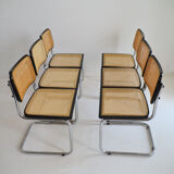 Suite of 6 chairs by Marcel Breuer Cesca B32, made in Italy