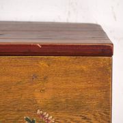 Antique Chinese chest with painted flowers in elm – China, circa 1900