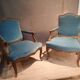 Pair of large armchairs in Louis XV style from the 19th century.
