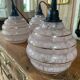 Pink glass lamp from Clichy