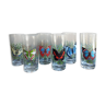 6 verres motif "Papillon"