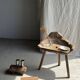 Small stool, teak footrest with short cut corners.