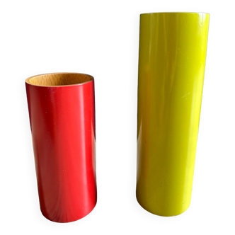 Paire de vases en bambou