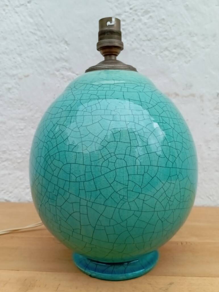 Art Deco cracked ceramic lamp from the 1930s
