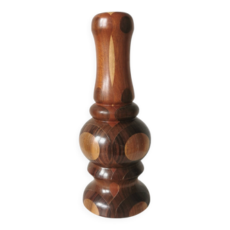 Vintage Wooden Vase: Handcrafted Wood Sculpture, Home Decor