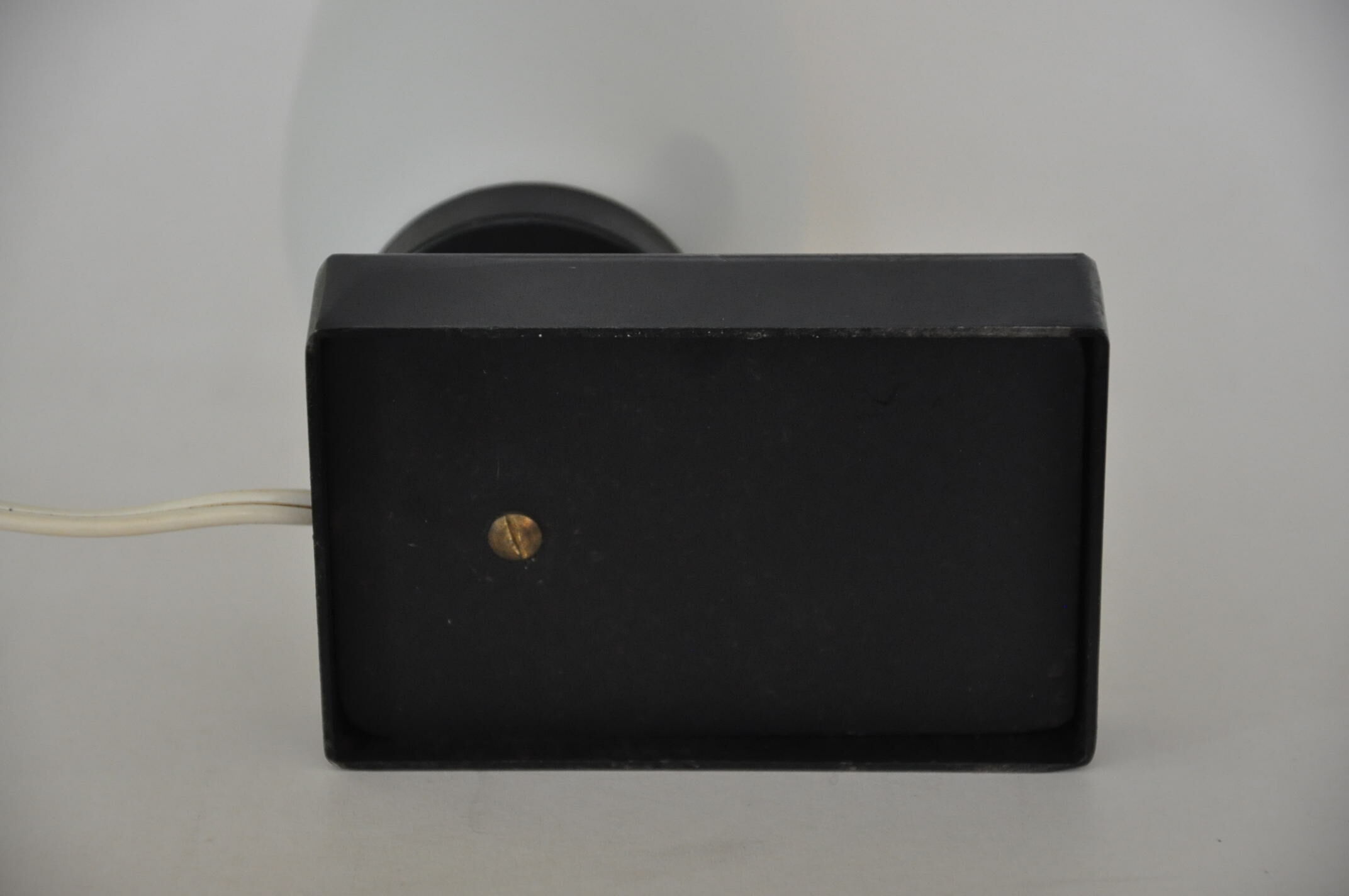 Opaline brass metal lamp 50s