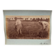 Photo albumine contrecollée sur carton représentant des moissonneurs XIXe