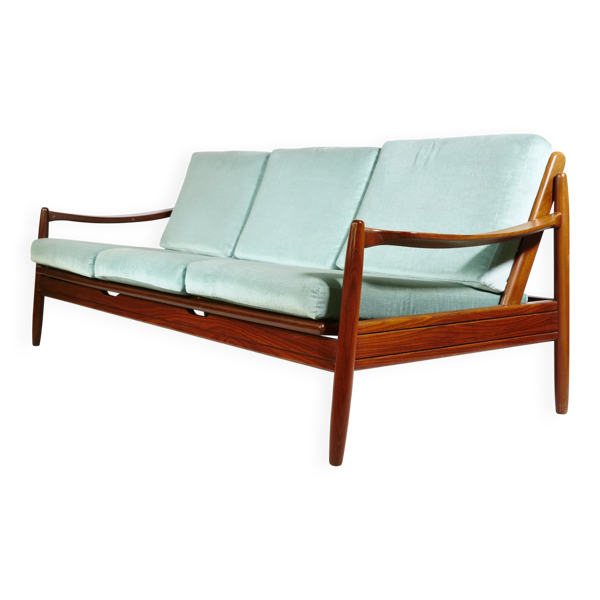 Canapé-lit en teck du milieu du siècle provenant du Danemark, design des années 1960.