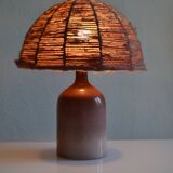 Vintage ceramic and wool lamp